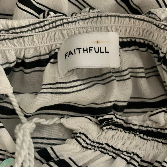 Faithfull The Brand Ibiza Off-Shoulder Striped Playsuit Romper Size 4 (AUS/UK 8) - Picture 6 of 10